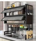 Double door overhead sink plate luxury rack
